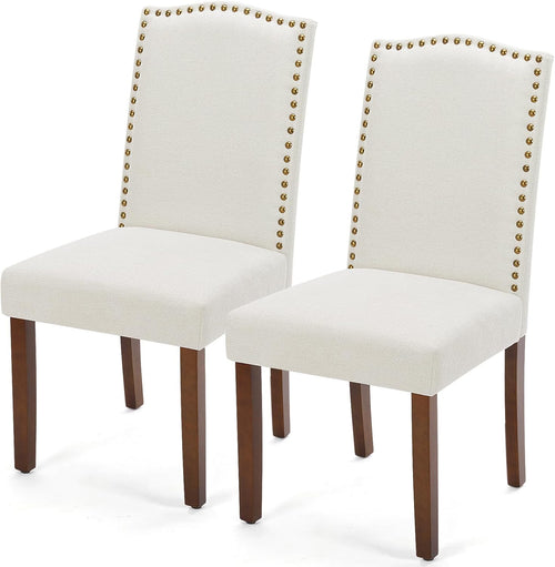 Dining Chairs Set with Wooden Legs & Padded Seat