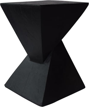 Concrete Accent Side Table – Twisted Hourglass Design