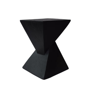 Twisted Hourglass Concrete Accent Table – Indoor Outdoor Side Table