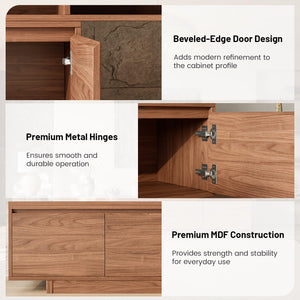 Extendable TV Stand 63"-94.5" with Storage Cabinets & Cable Management