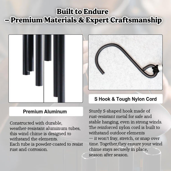 74 Inch Extra Large Outdoor Wind Chimes – Deep Tone Aluminum