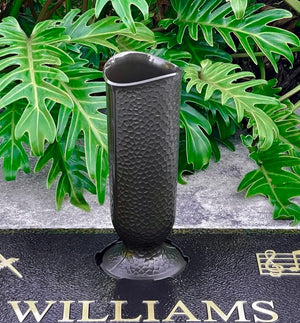 Cemetery Flower Vase with 4-Inch Locking Base