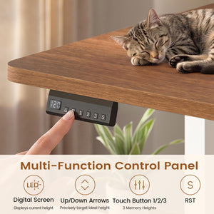 Height Adjustable Standing Desk with Drawers & Power Outlet, 61"