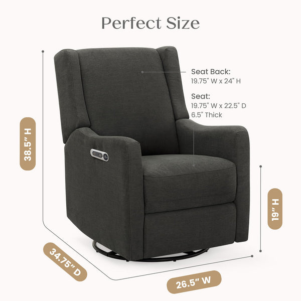 Power Recliner Swivel Glider with USB Charging – Stain-Resistant Fabric