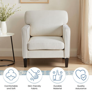 Mid-Century Accent Chair Set of 2 – Upholstered Lounge Chair with Armrest