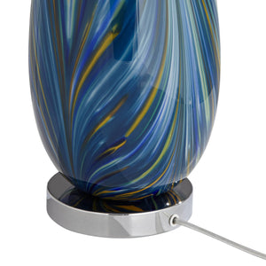 Coastal Art Glass Table Lamps Set of 2