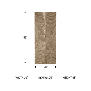 Rustic Sunburst Wood Wall Sculpture – Brown