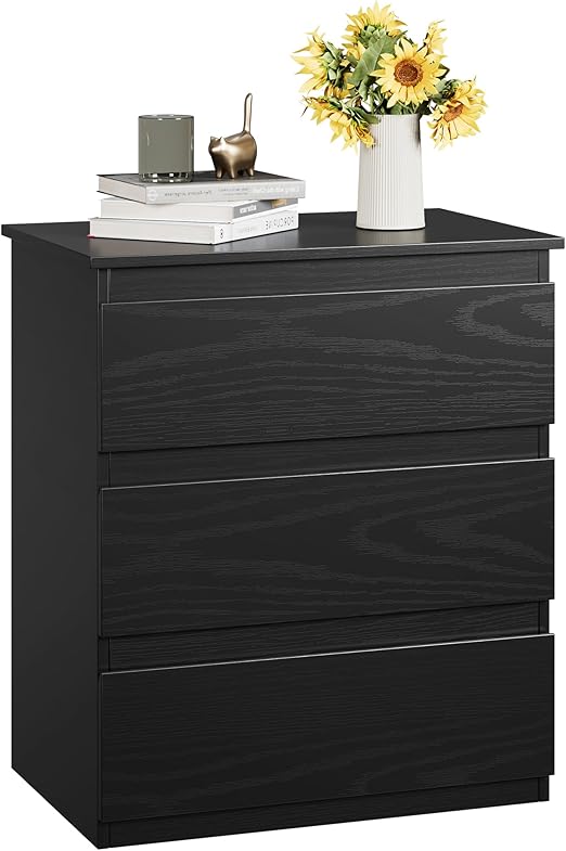 3-Drawer Nightstand with Storage – Bedroom Side Table