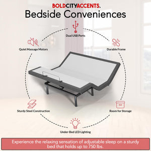 Adjustable Bed Frame with Wireless Remote, Zero Gravity & Massage