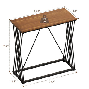 36" Rectangular Bar Table with Wood Grain Top