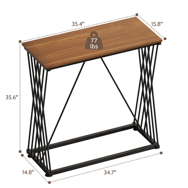 36" Rectangular Bar Table with Wood Grain Top