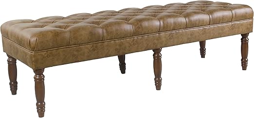 Large Tufted Upholstered Bench