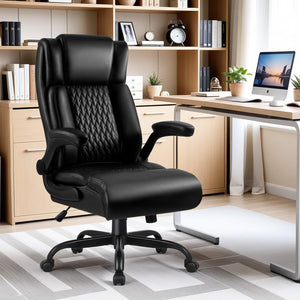 Big & Tall Ergonomic Leather Office Chair with Lumbar Support
