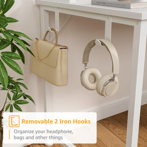 47-Inch Computer Desk with Hutch, Drawers & Power Outlets