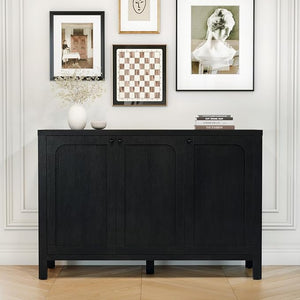 Black Sideboard Buffet Cabinet with Arched Doors