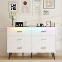 6-Drawer Wood Dresser with LED Light