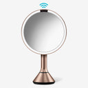 8" Round Sensor Lighted Makeup Mirror — 5x Magnification, Cordless