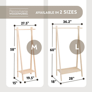 Solid Maple Wood Garment Rack