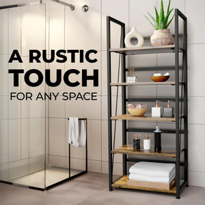 5-Tier Foldable Bookshelf