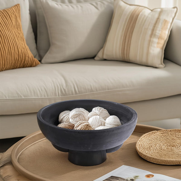 Extra Large Black Decorative Wooden Bowl