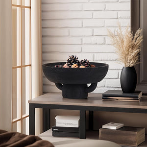 Extra Large Black Decorative Wooden Bowl