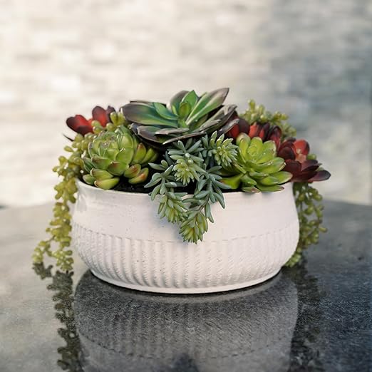 Faux Succulent Arrangement with Planter Pot