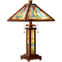 Stained Glass Tiffany Style Table Lamp – Triangle Mission