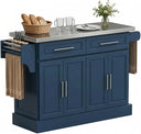 Rolling Kitchen Island Cart with Stainless Steel Top