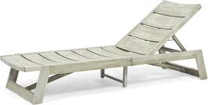 Acacia Wood Adjustable Outdoor Chaise Lounge