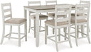 7-Piece Counter Height Dining Set with Upholstered Bar Stools