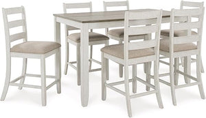 7-Piece Counter Height Dining Set with Upholstered Bar Stools