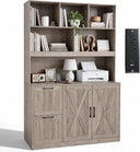 72" Tall Bookshelf with Power Outlet & File Cabinet