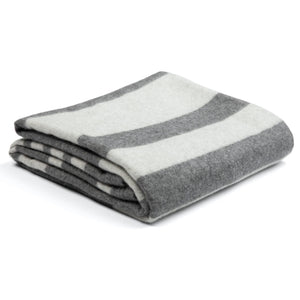 Pure Cashmere Throw Blanket — Grey Stripe, 74"x55"