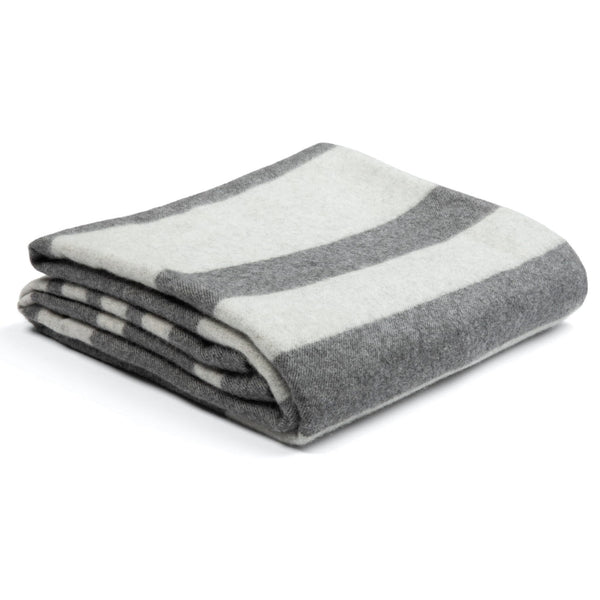 Pure Cashmere Throw Blanket — Grey Stripe, 74"x55"