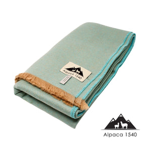 Baby Alpaca Wool Throw Blanket – Herringbone Woven