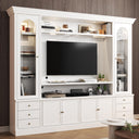Entertainment Center with LED Light & Dual Bookcases, 101.7" TV Stand