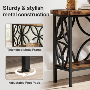 70.9" Industrial Console Table with Storage Shelves
