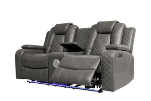 3-Piece Power Recliner Sofa Set with LED & Wireless Charging