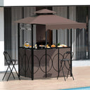 3-Piece Outdoor Patio Bar Set with Canopy & Foldable Stools