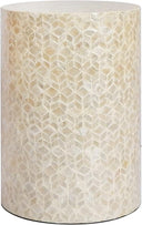 Mother of Pearl Cylinder Drum End Table