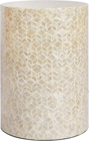 Mother of Pearl Cylinder Drum End Table