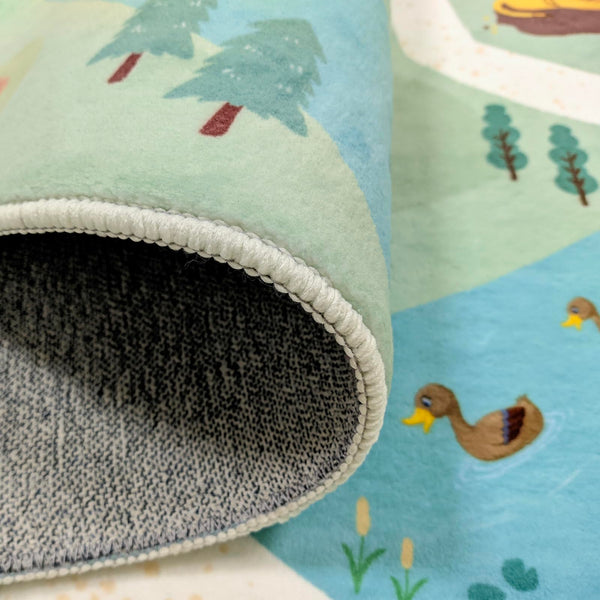 Zoo Animal Kids Area Rug – Playroom & Bedroom Floor Mat