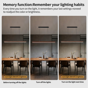 47" Wood Grain Linear Pendant Light