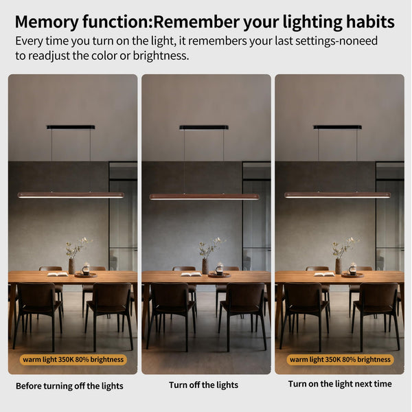 47" Wood Grain Linear Pendant Light