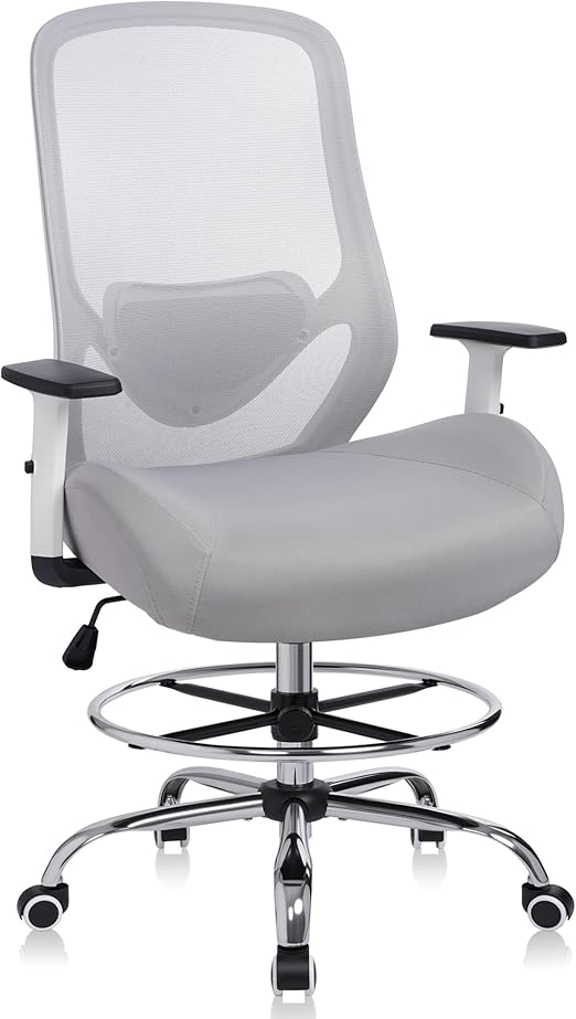 Ergonomic High-Back Drafting Chair with Lumbar Support