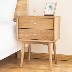 Solid Wood Nightstand with Drawer