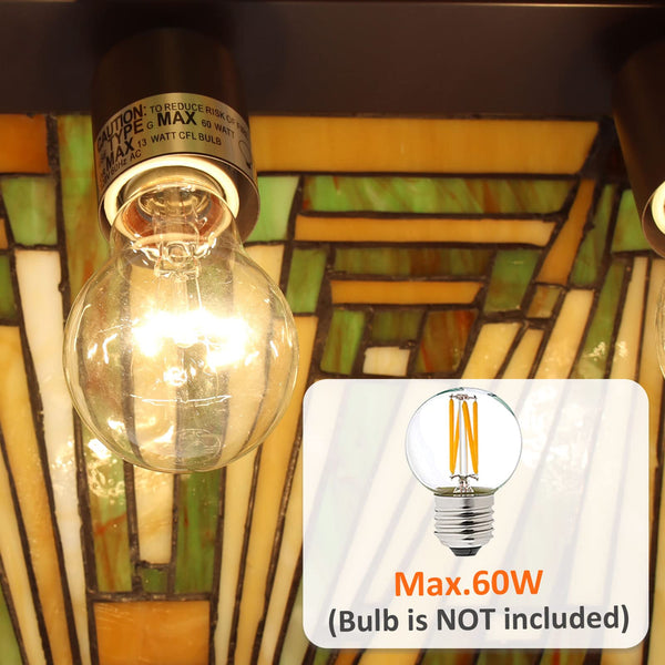Tiffany Style Pool Table Pendant Light – 3-Light 28" Wide
