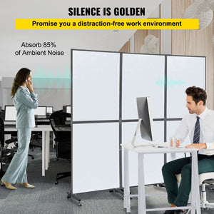 3-Panel Acoustic Office Room Divider 72"W x 66"H