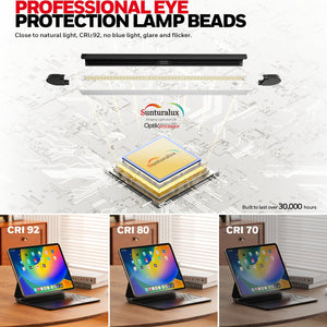 Wide Desk Lamp with Clamp for Dual Monitors