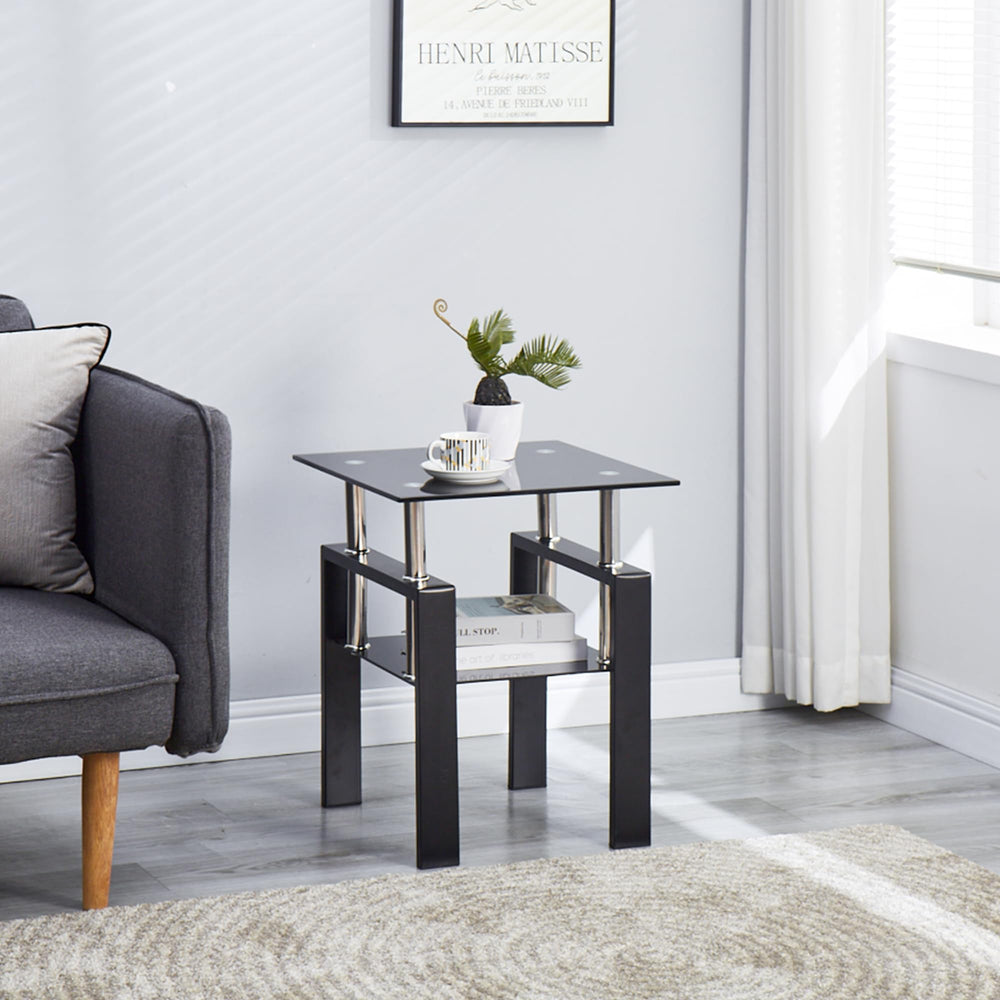 Glass Coffee Table Set of 3 with End Tables – Modern Living Room Furniture